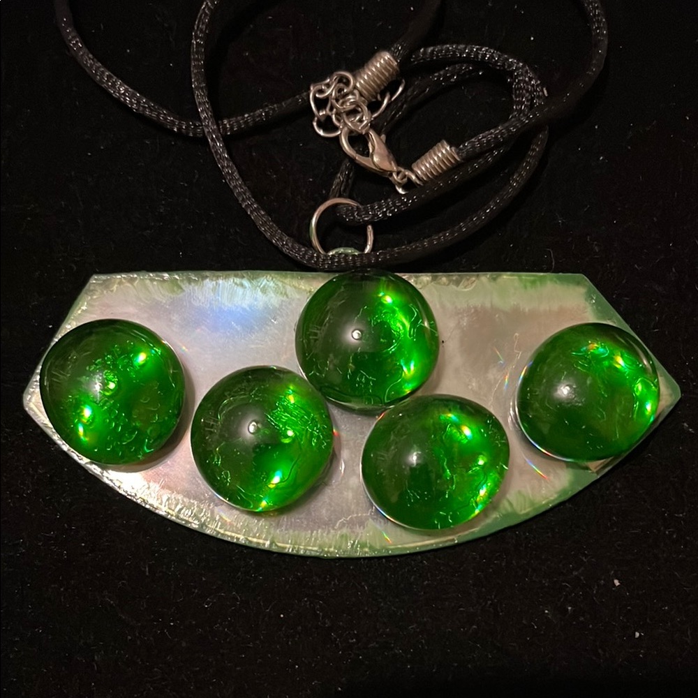 Hand Created Green Gemstone Pendant Necklace